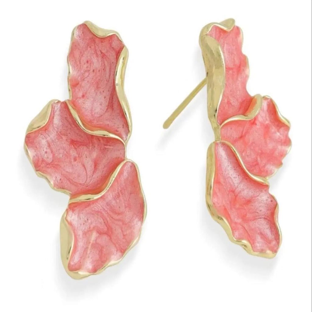 Elegant Pink Flower Earrings