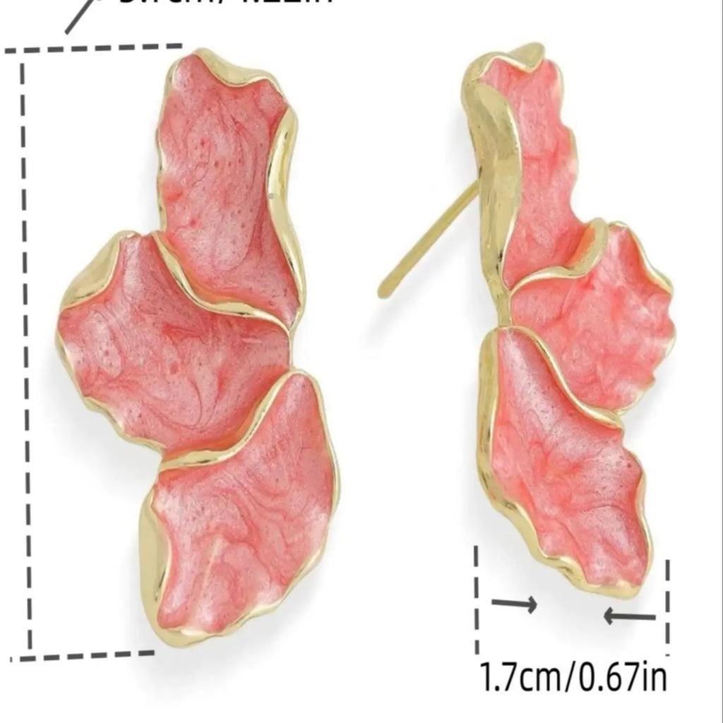 Elegant Pink Flower Earrings