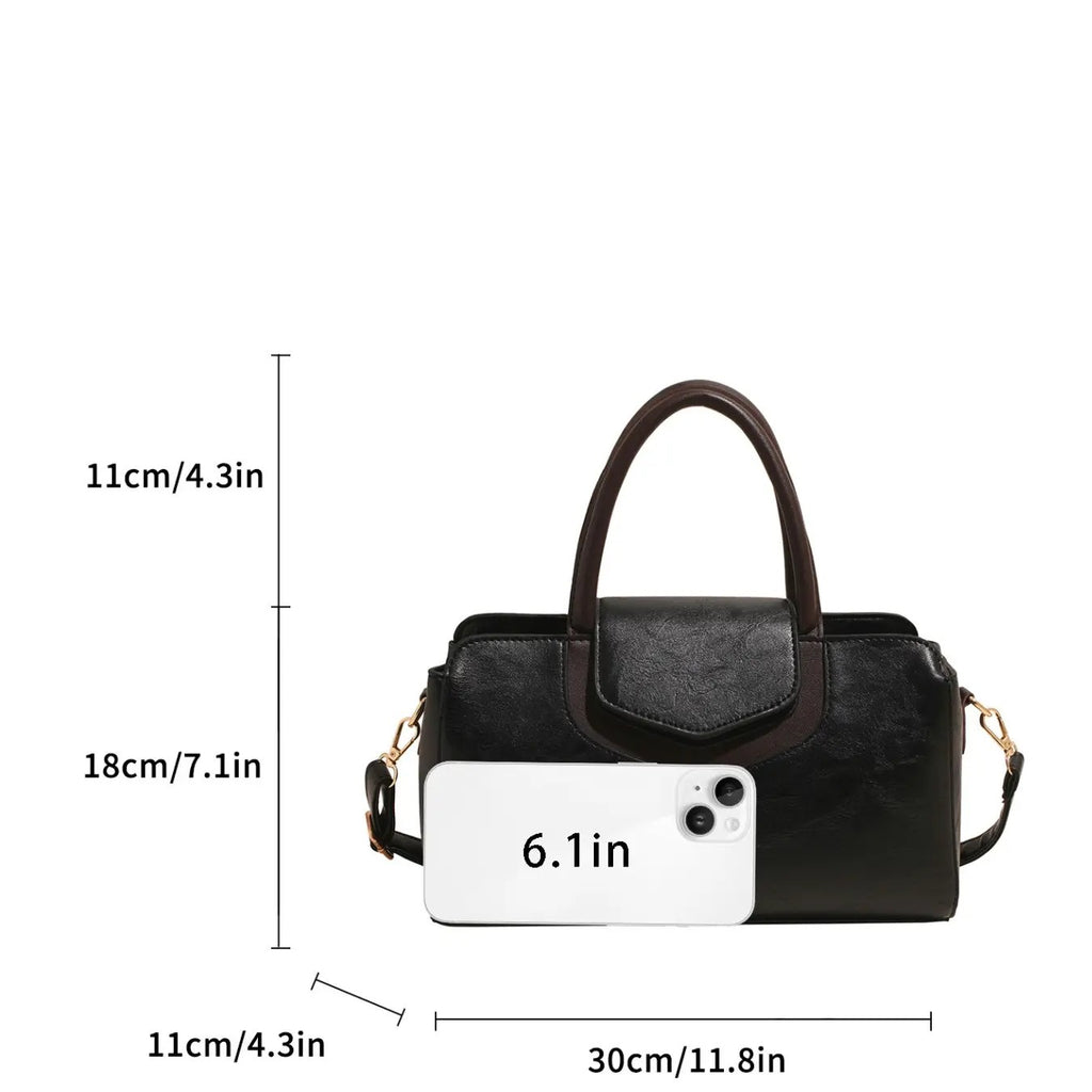 Elegant Colorblock Satchel Bag