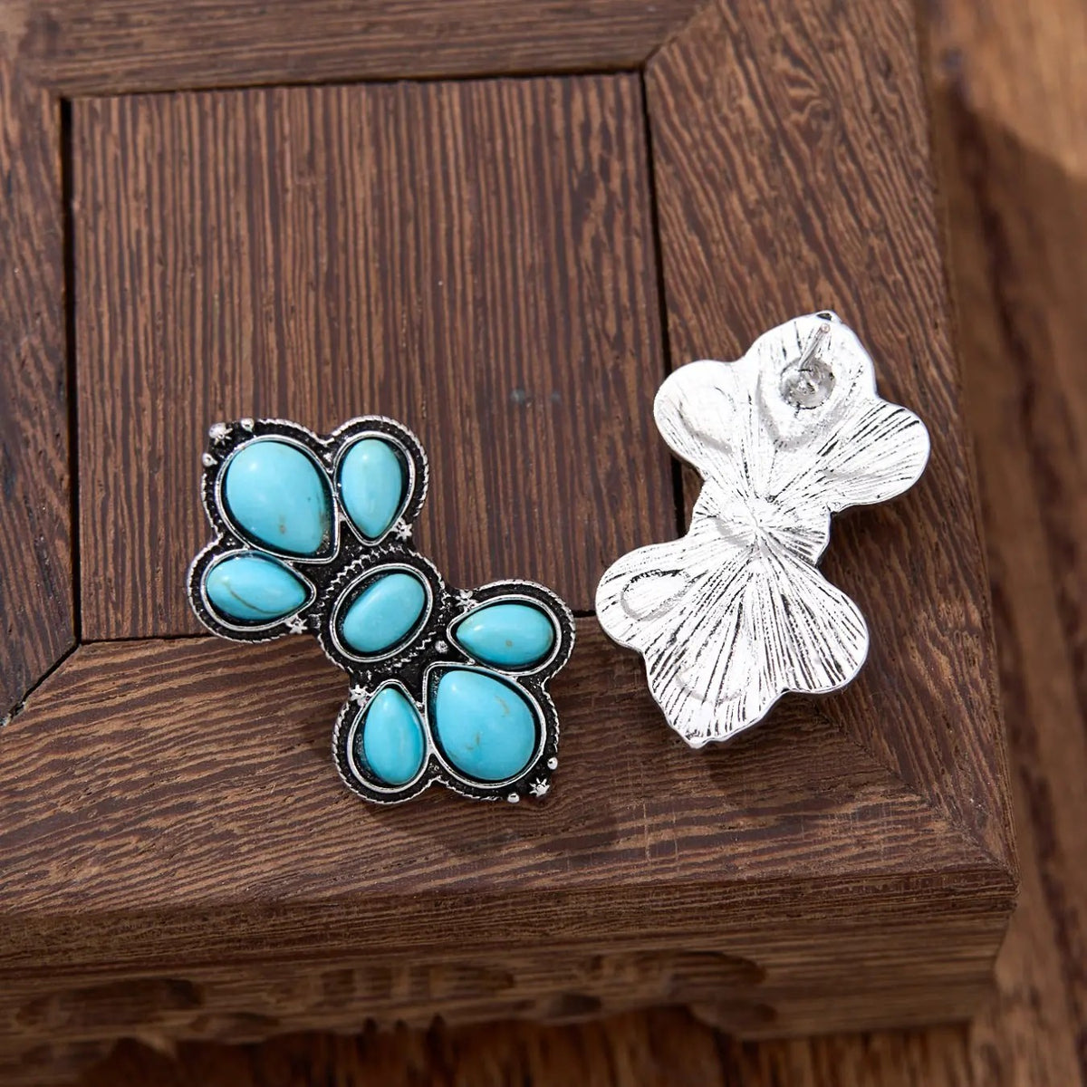 Boho Turquoise Cluster Earrings
