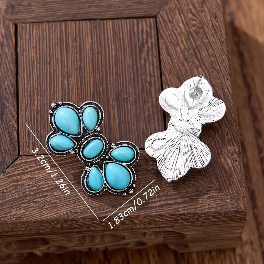 Boho Turquoise Cluster Earrings