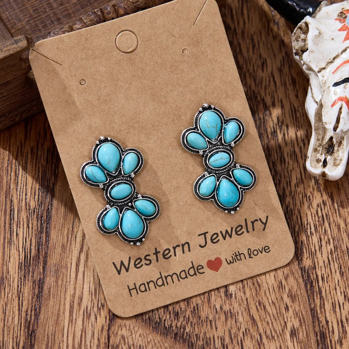 Boho Turquoise Cluster Earrings
