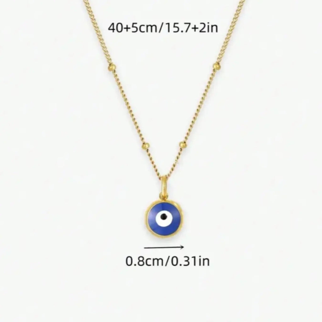 Minimal Evil Eye Necklace