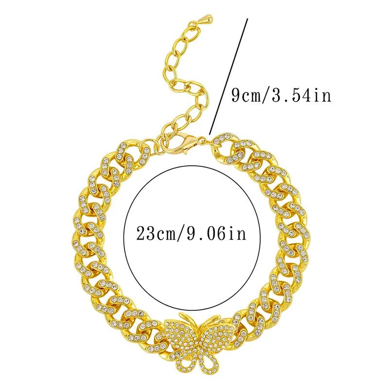14k Elegant Butterfly Anklet