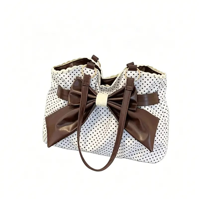 Elegant Polka Dot Bow Shoulder Bag