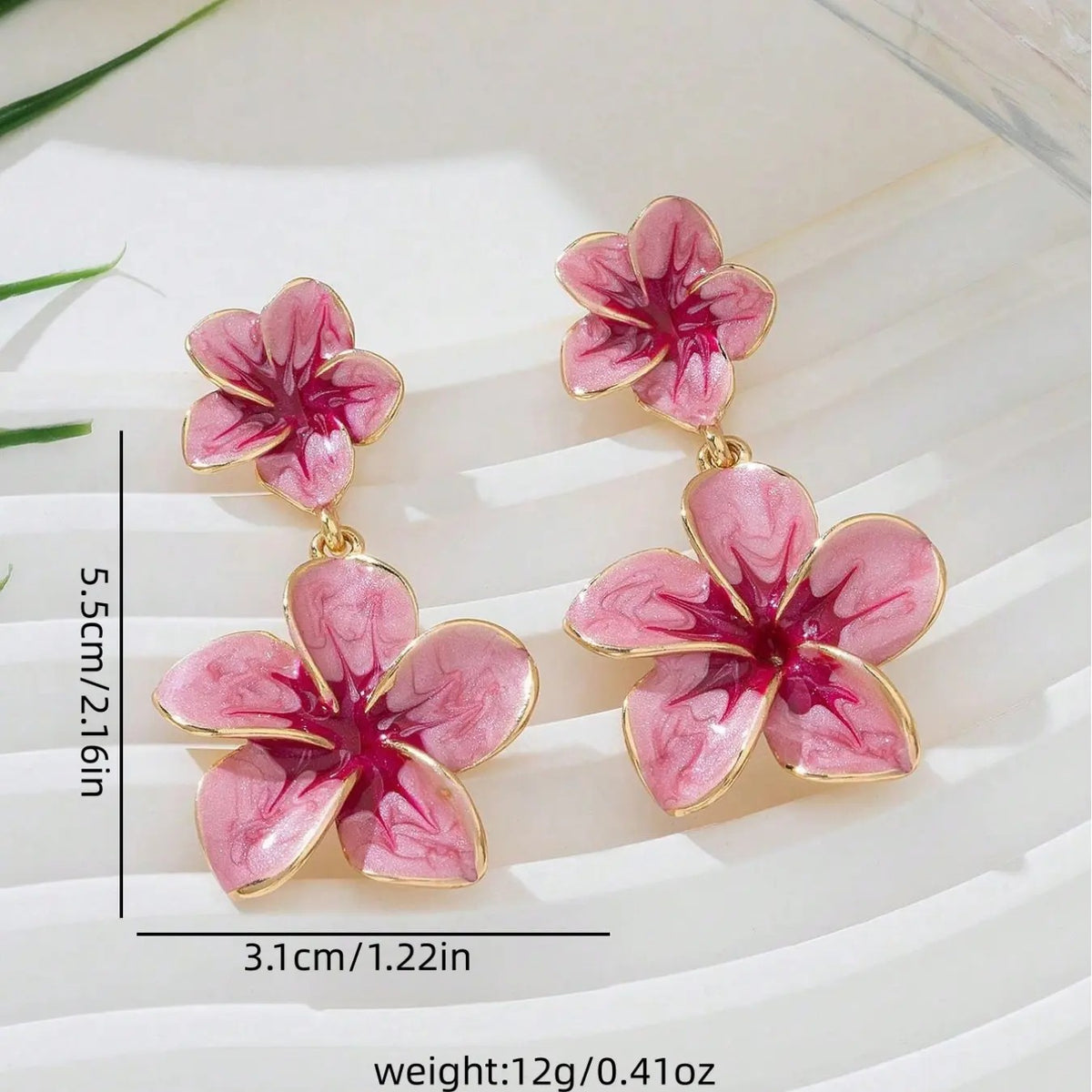 18k Layered Floral Drop Earrings