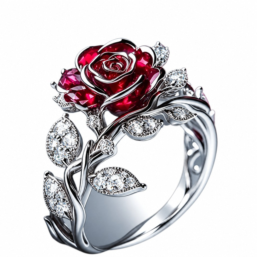 Vintage Rose Vine Ring