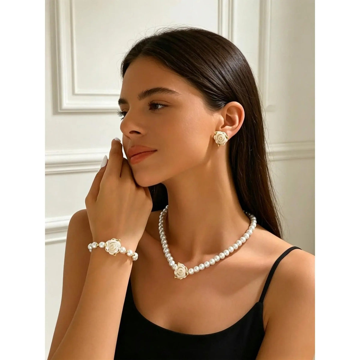 3PC Pearl Flower Jewelry Set