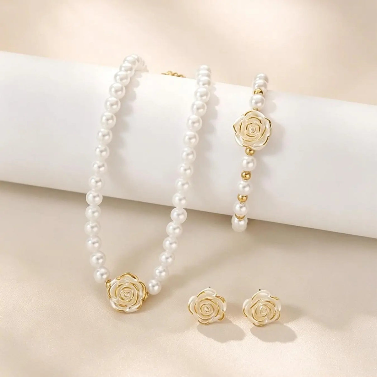 3PC Pearl Flower Jewelry Set