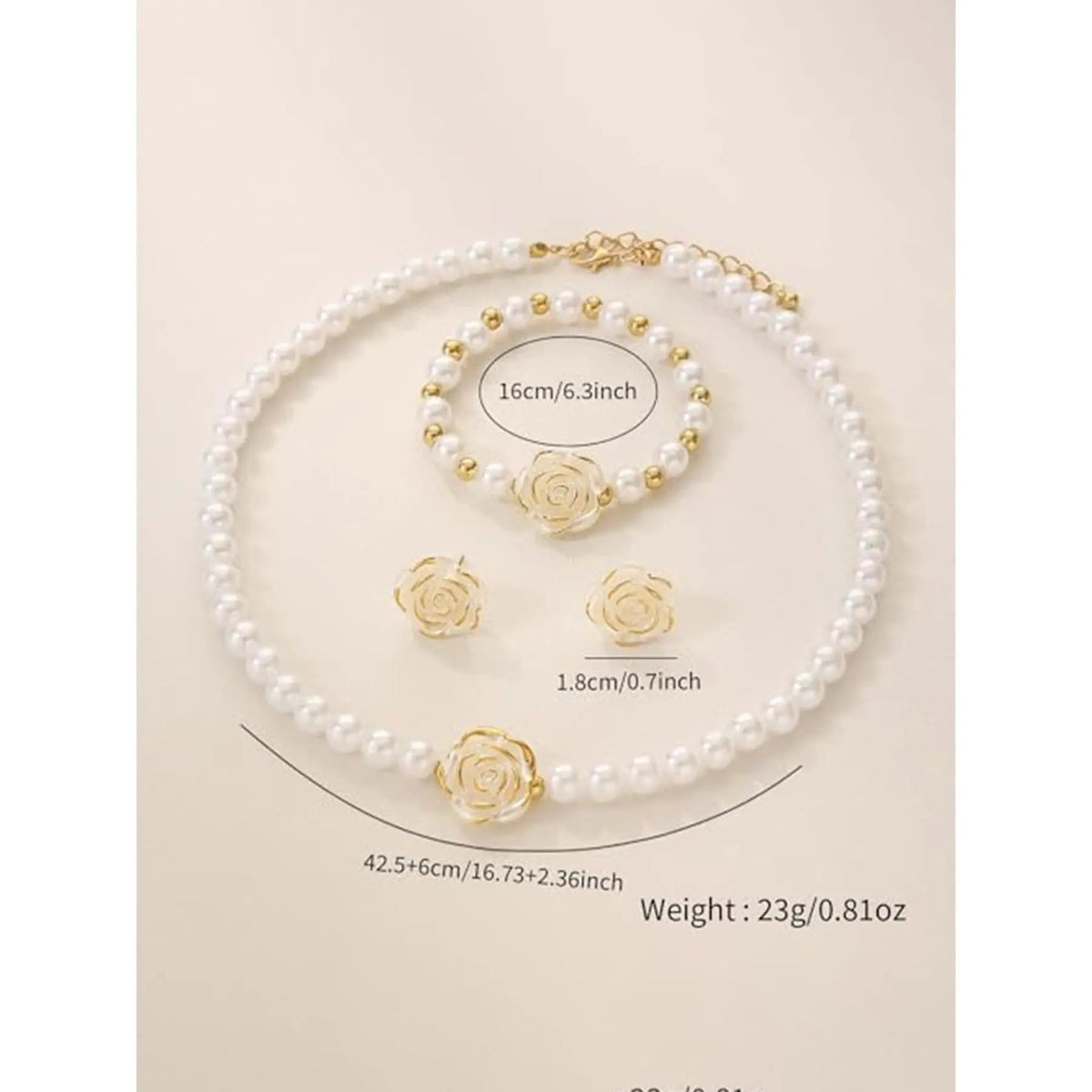 3PC Pearl Flower Jewelry Set