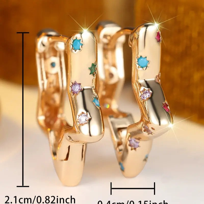 Colorful Star Hoop Earrings