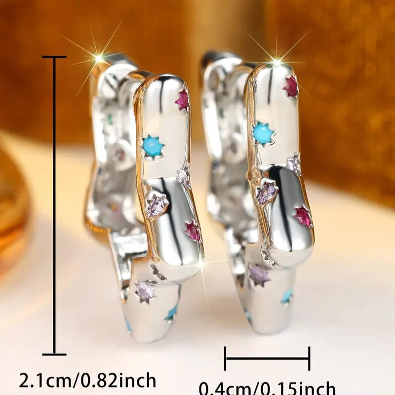 Colorful Star Hoop Earrings