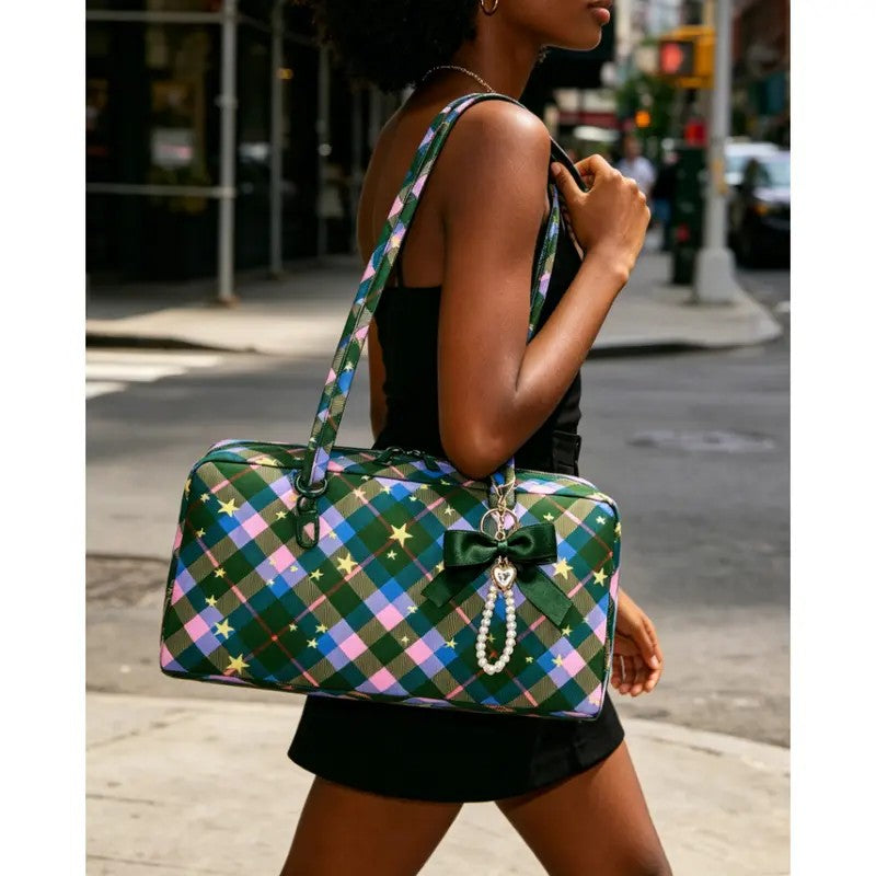 Polka Dot Duffel Shoulder Bag