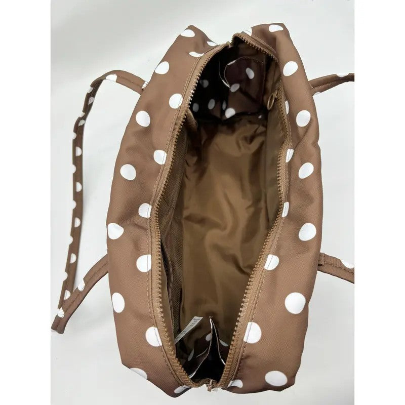 Polka Dot Duffel Shoulder Bag