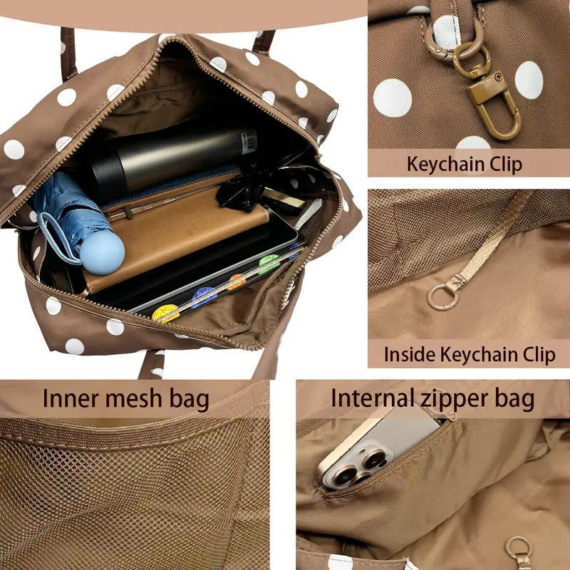 Polka Dot Duffel Shoulder Bag