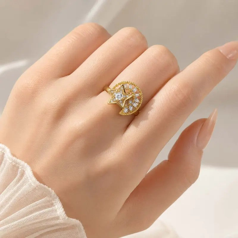 Elegant Star Spinner Ring