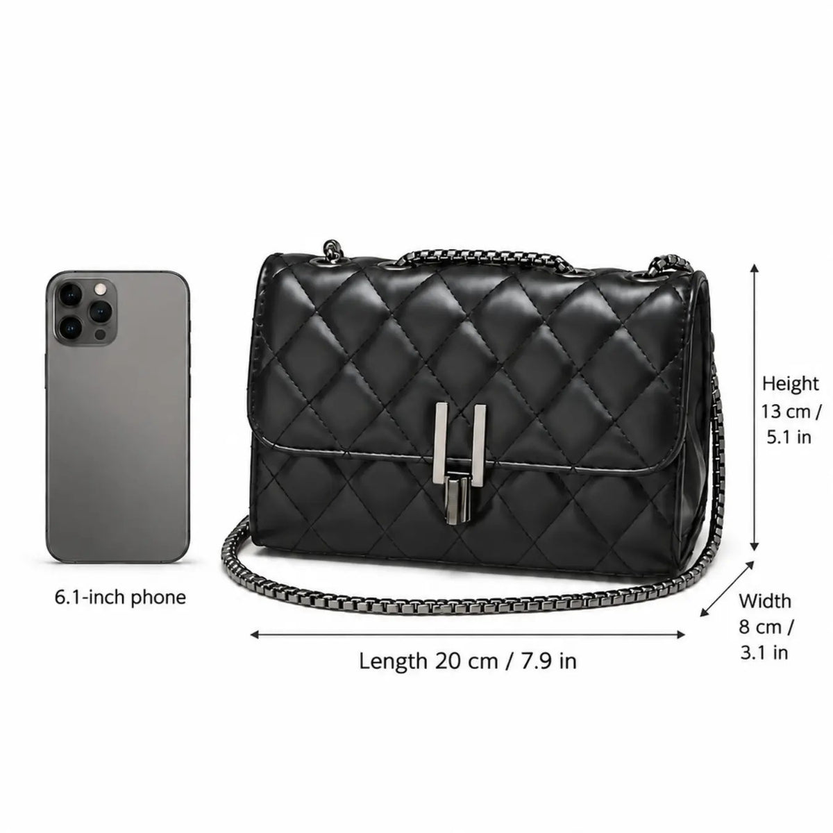 Elegant Quilted Chain Crossbody