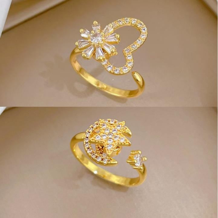 18k Floral Heart Ring