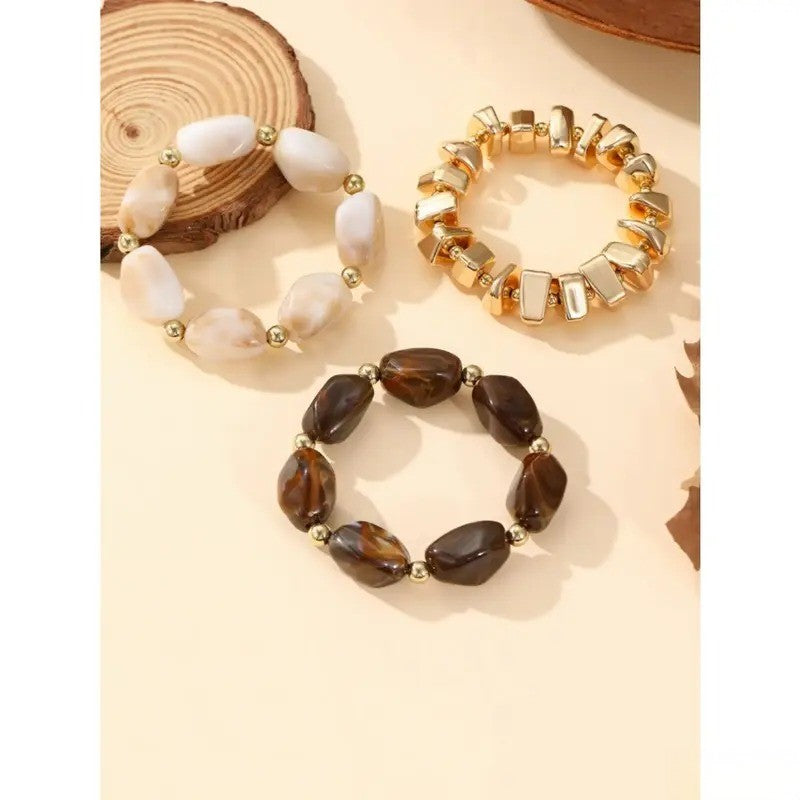 3PC Vintage Stone Stack Bracelets