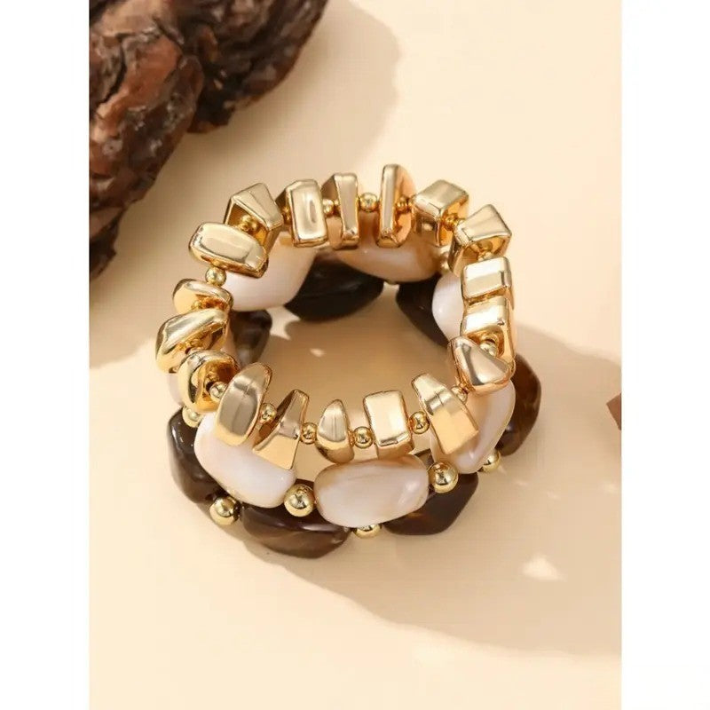 3PC Vintage Stone Stack Bracelets