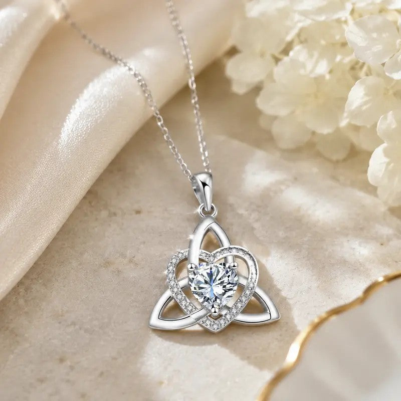 Elegant Heart Knot Necklace