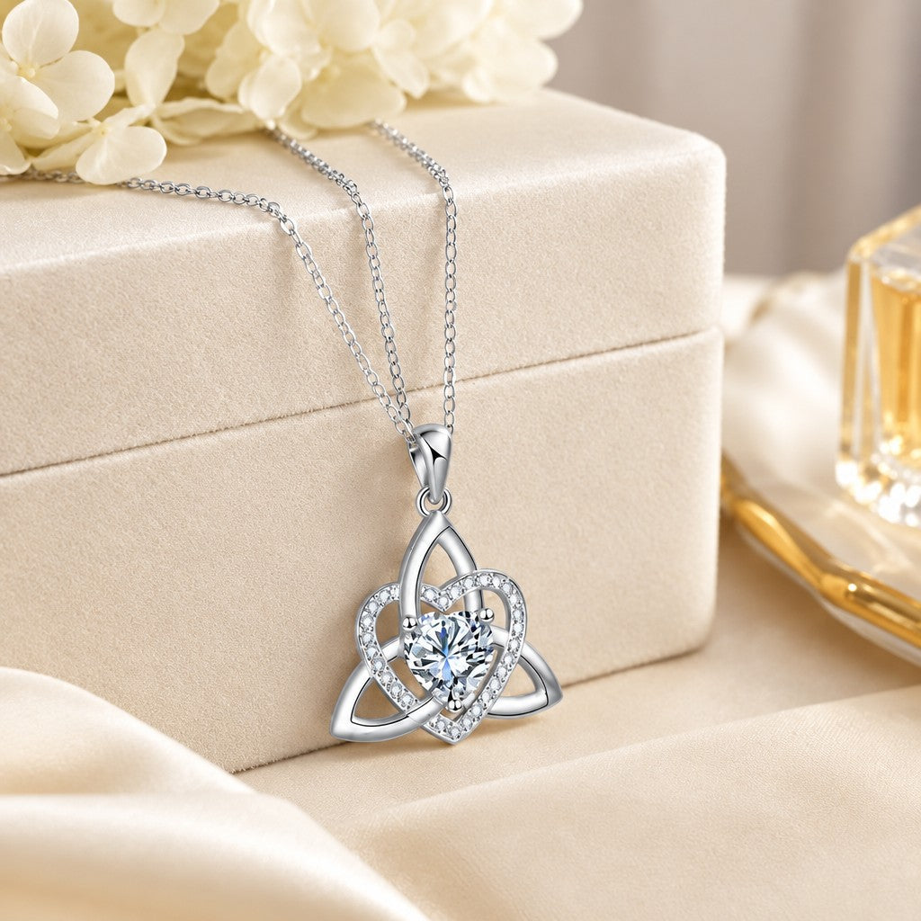 Elegant Heart Knot Necklace