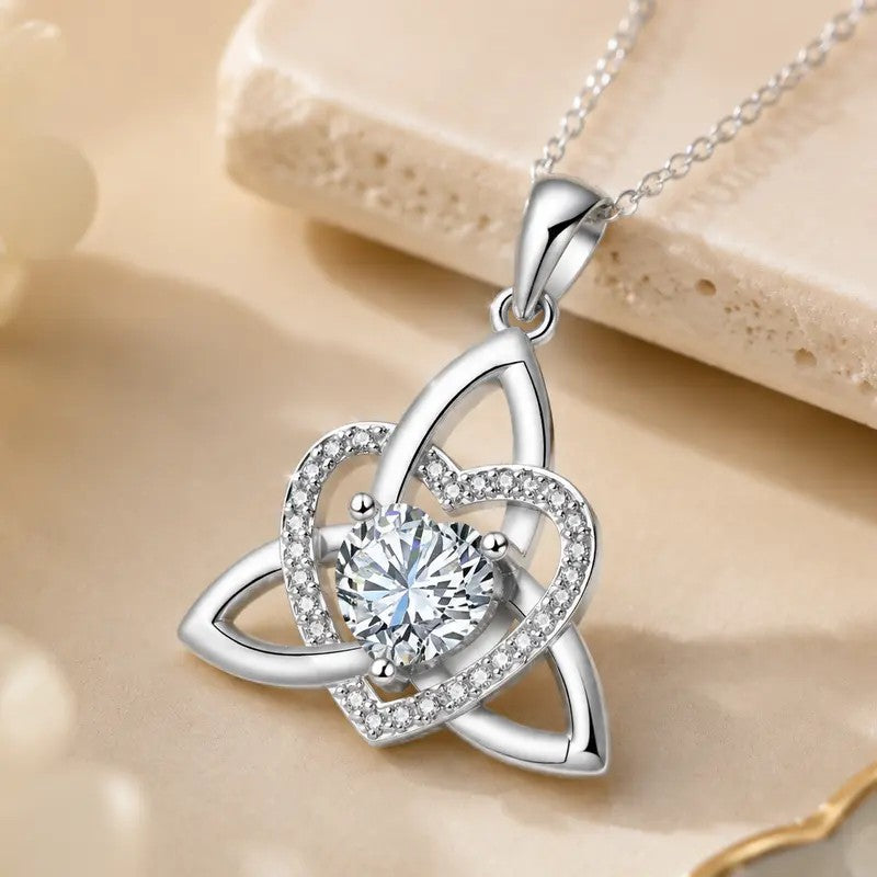 Elegant Heart Knot Necklace