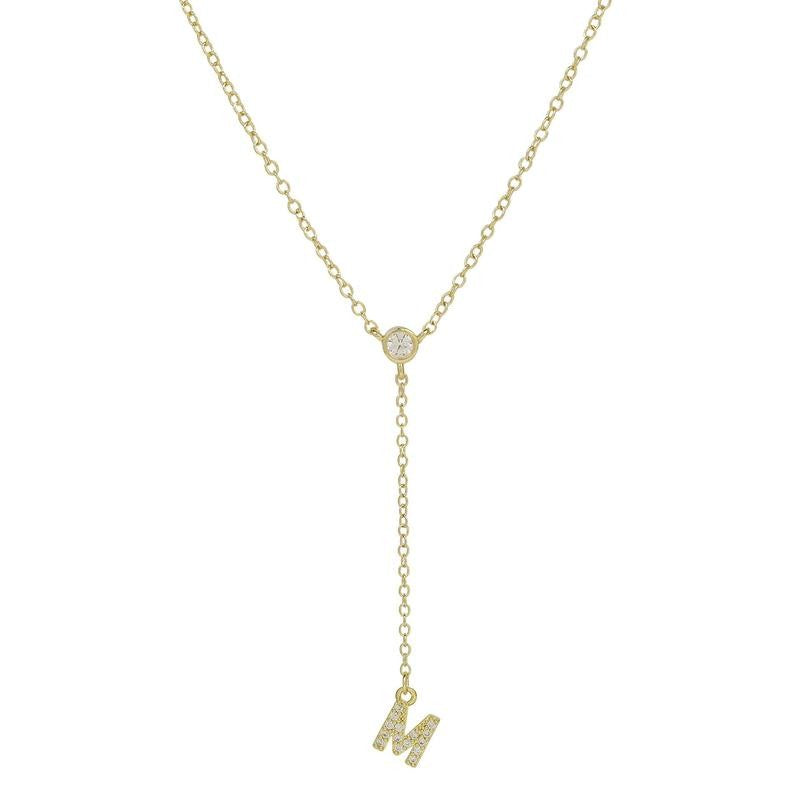 18k Dainty Initial Drop Necklace