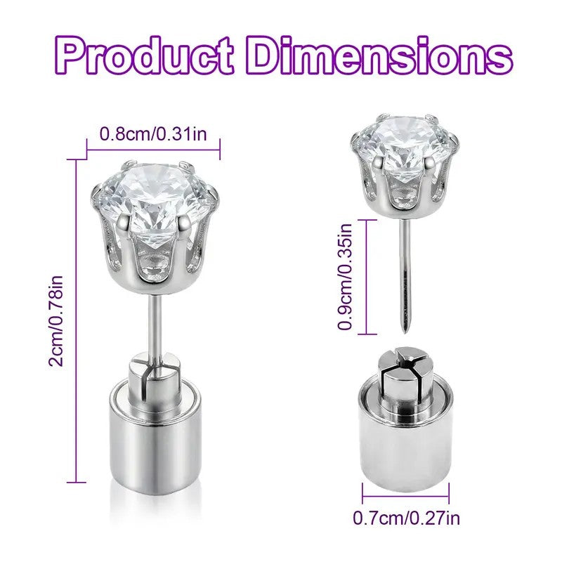 Iridescent Glowing Crown Stud Earrings