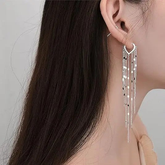 2PC Geometric Tassel Earrings