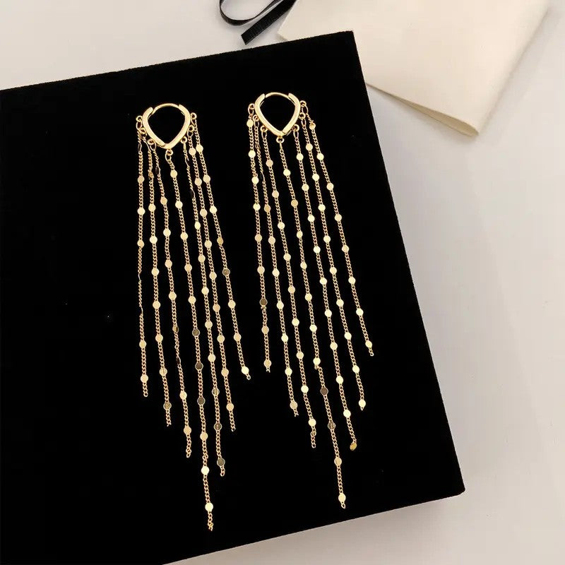 2PC Geometric Tassel Earrings