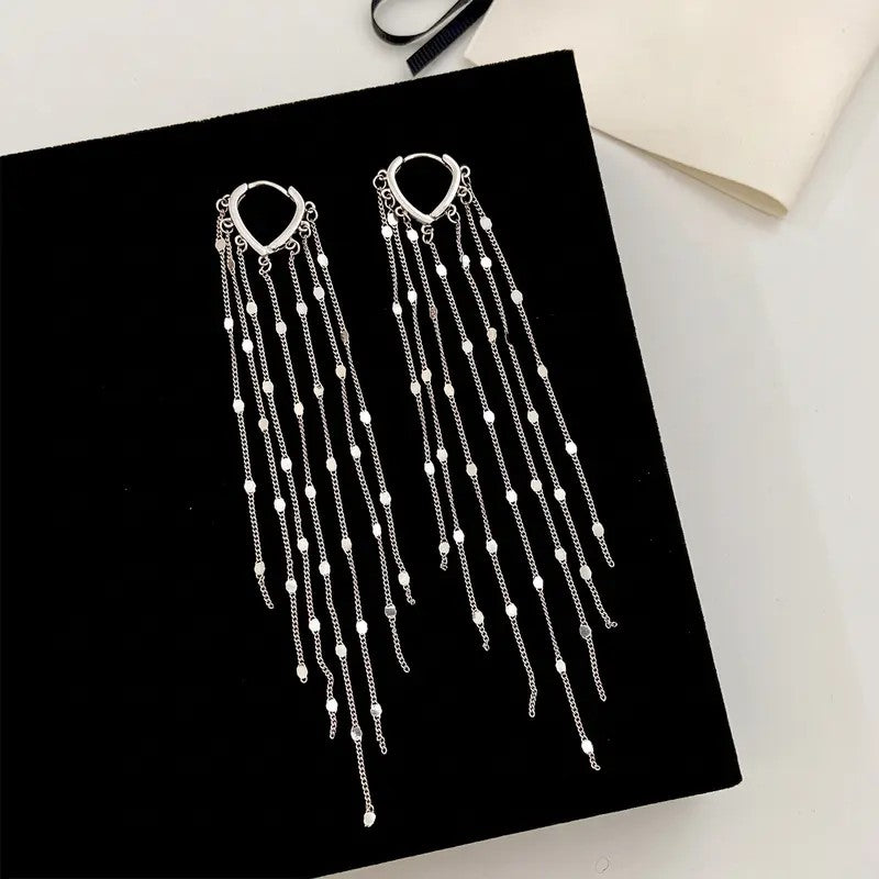 2PC Geometric Tassel Earrings