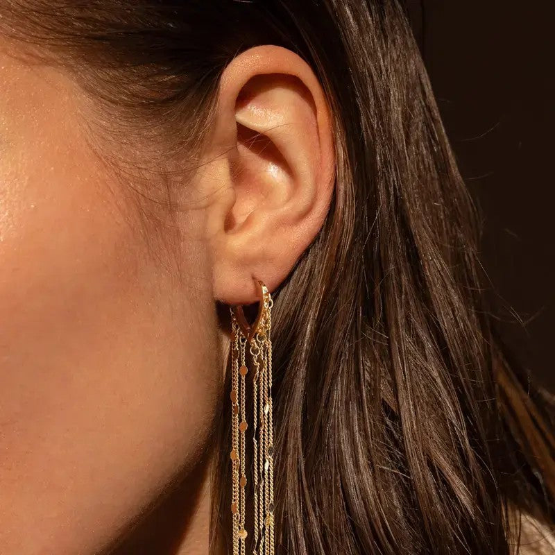 2PC Geometric Tassel Earrings