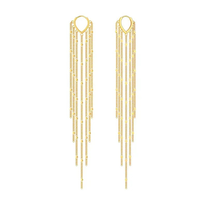 2PC Geometric Tassel Earrings
