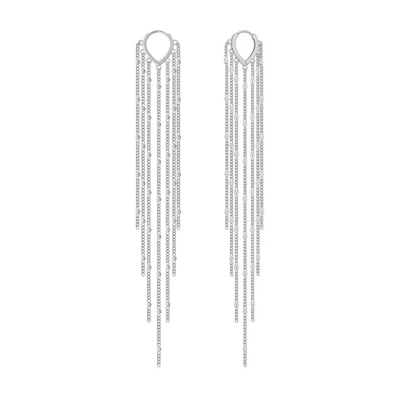 2PC Geometric Tassel Earrings