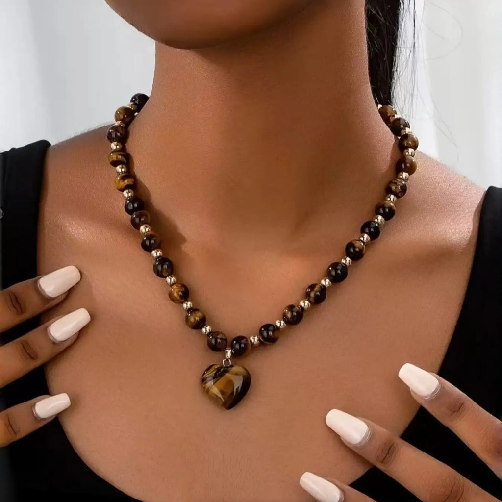 Boho Tiger's Eye Beaded Necklace
