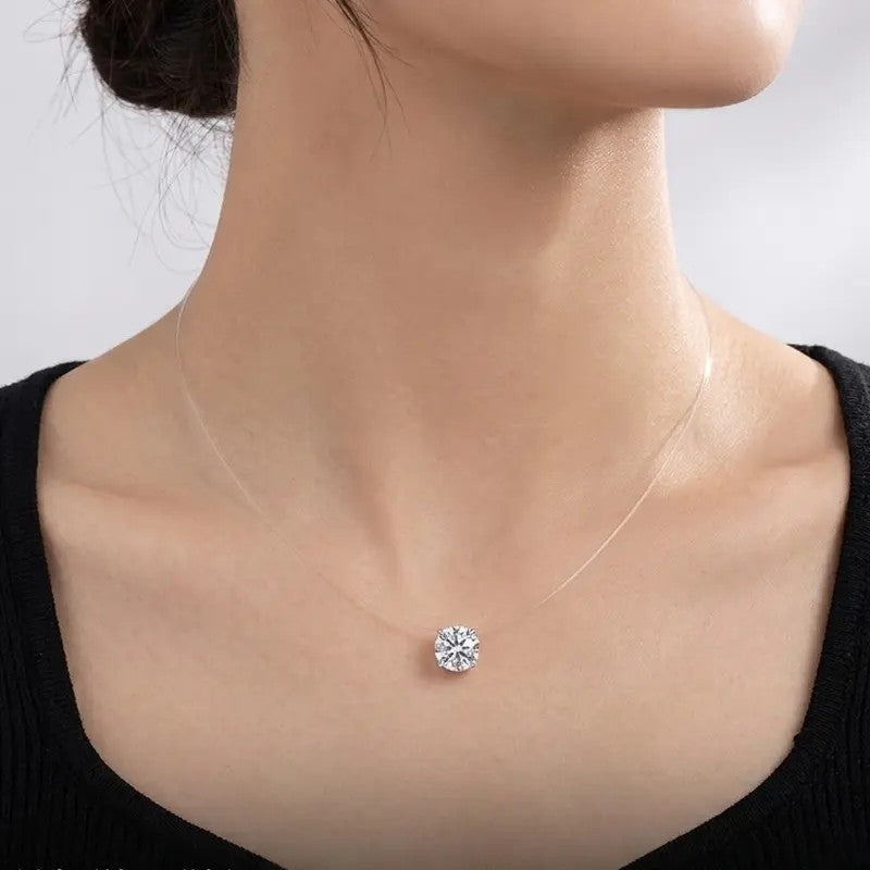 Minimal Zircon Pendant Necklace