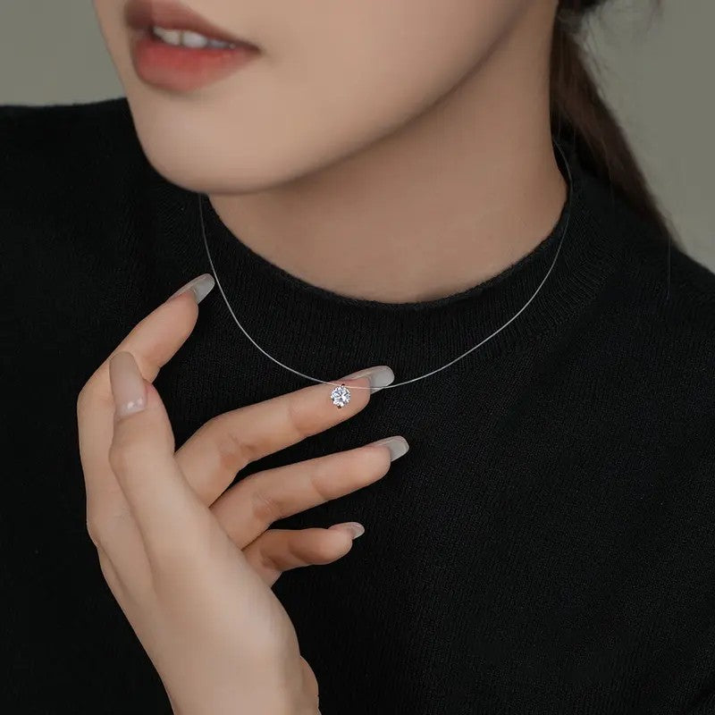 Minimal Zircon Pendant Necklace