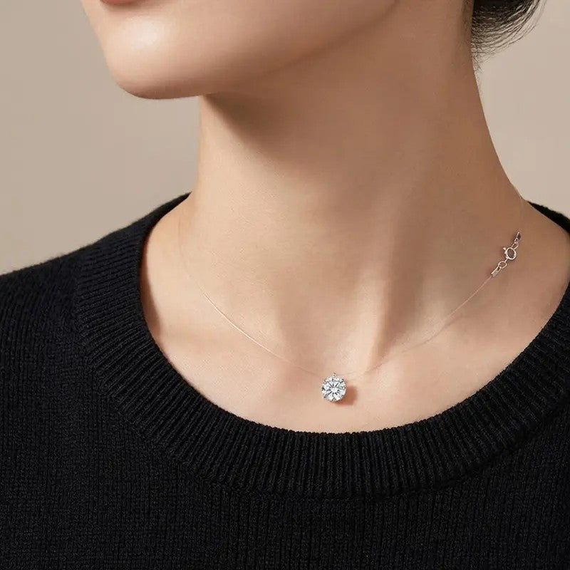 Minimal Zircon Pendant Necklace