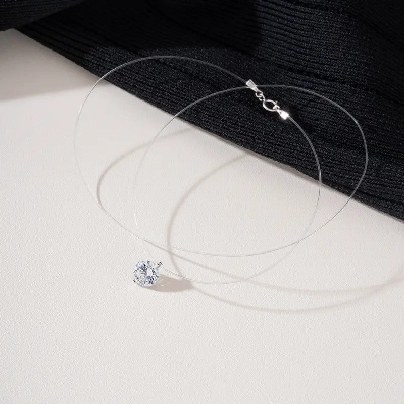 Minimal Zircon Pendant Necklace