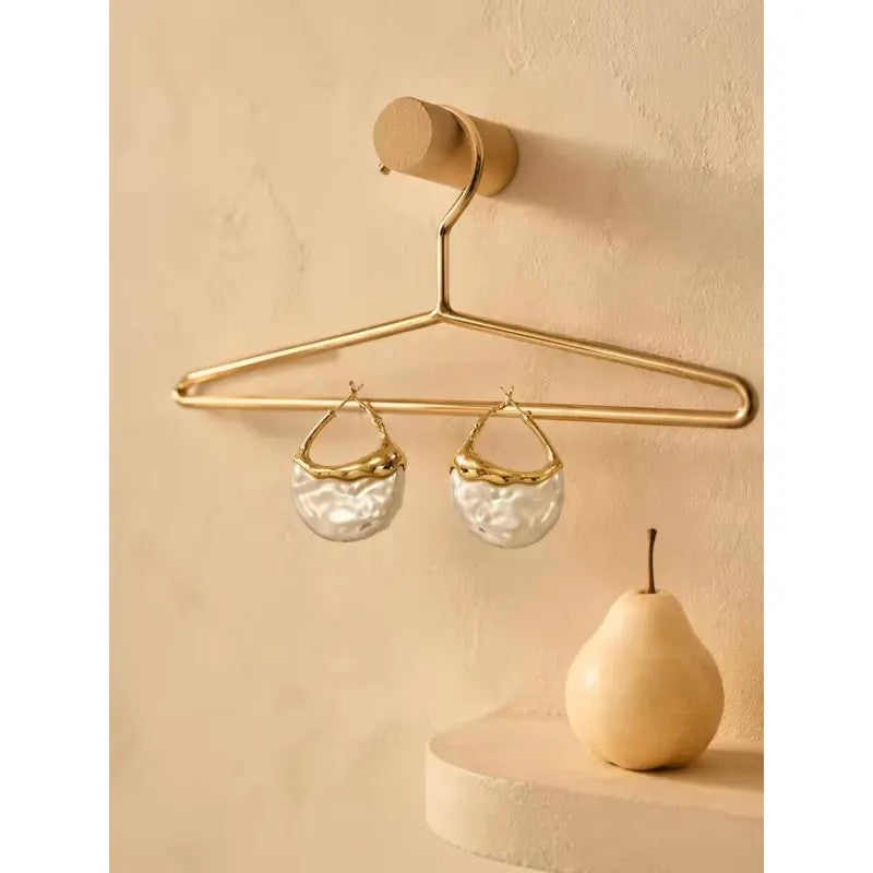 2PC Elegant Baroque Pearl Hoop Earrings