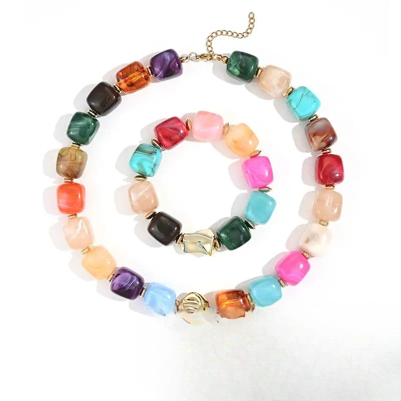 2PC Geometric Bead Jewelry Set