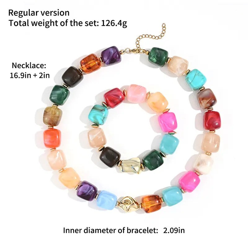2PC Geometric Bead Jewelry Set