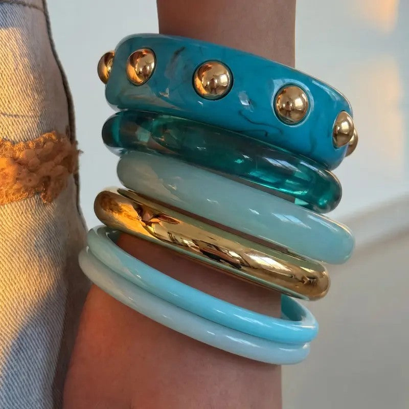 6PC Elegant Blue Stack Bracelets