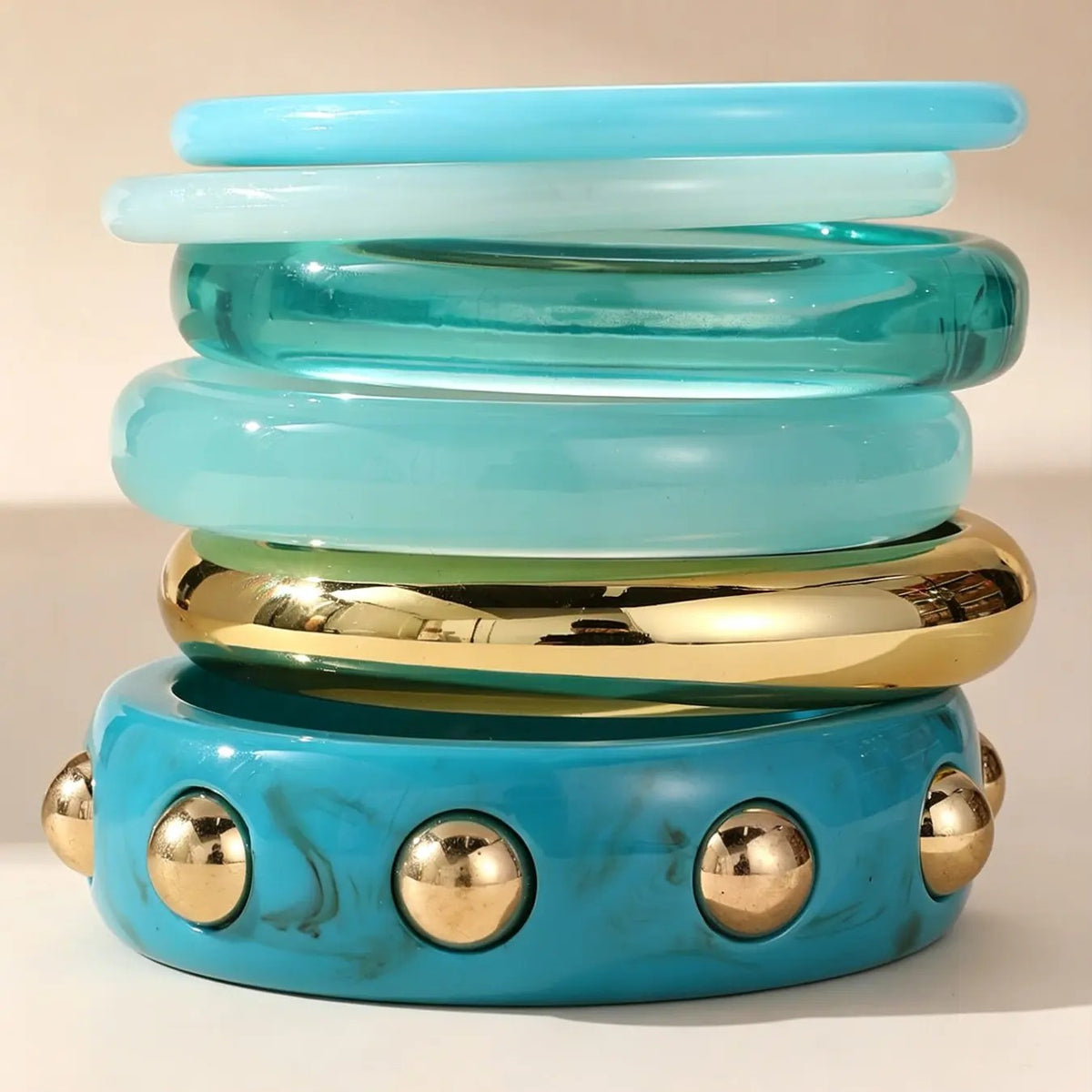 6PC Elegant Blue Stack Bracelets