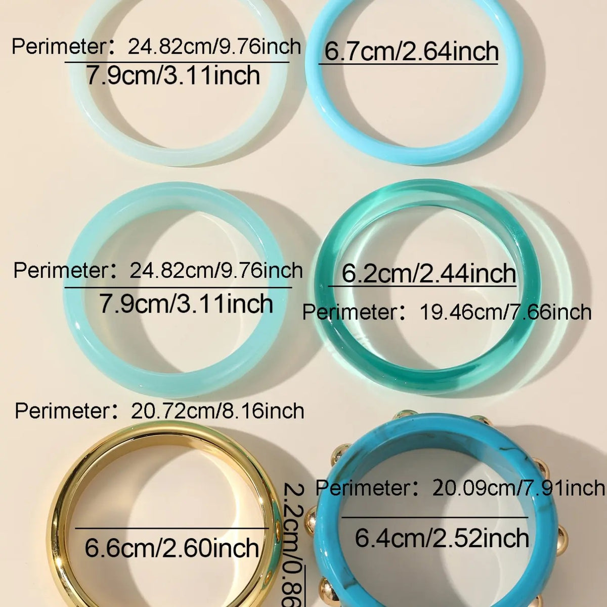 6PC Elegant Blue Stack Bracelets