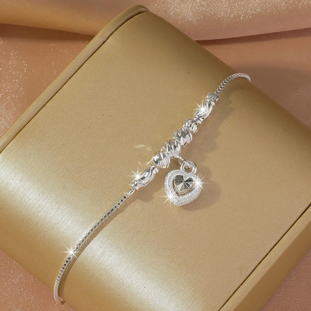 Dainty Heart Beaded Anklet