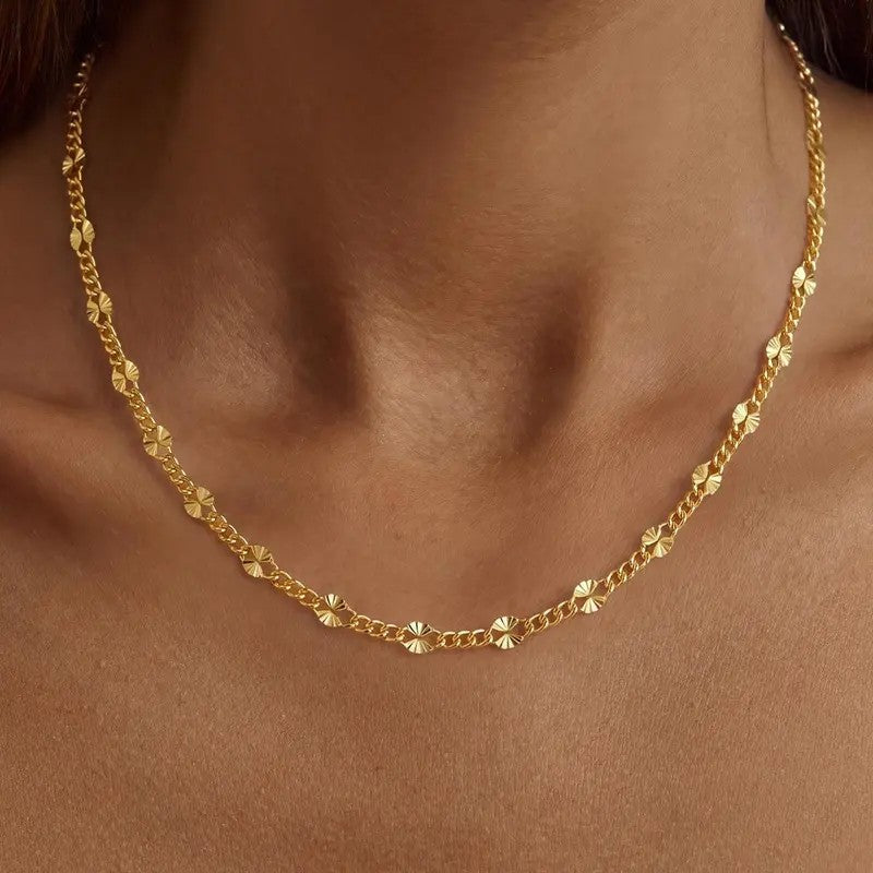 18k Elegant Sunflower Chain Necklace