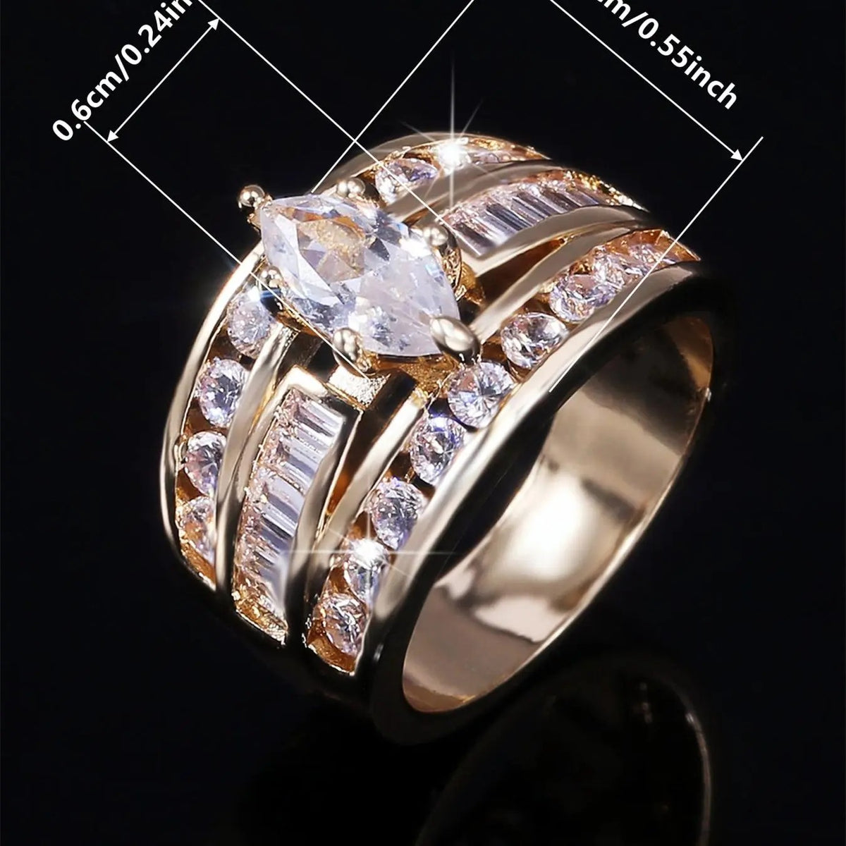 18k Elegant Marquise Ring