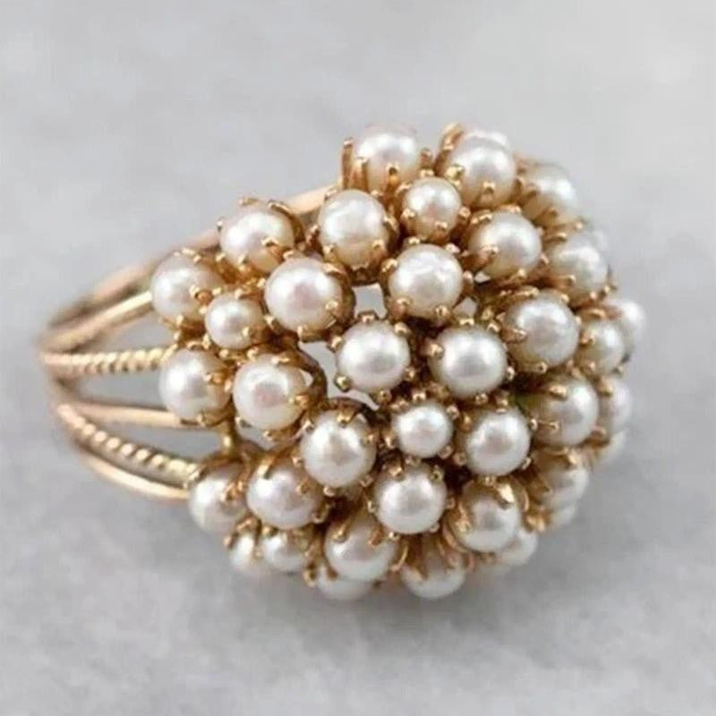 Elegant Pearl Cluster Ring